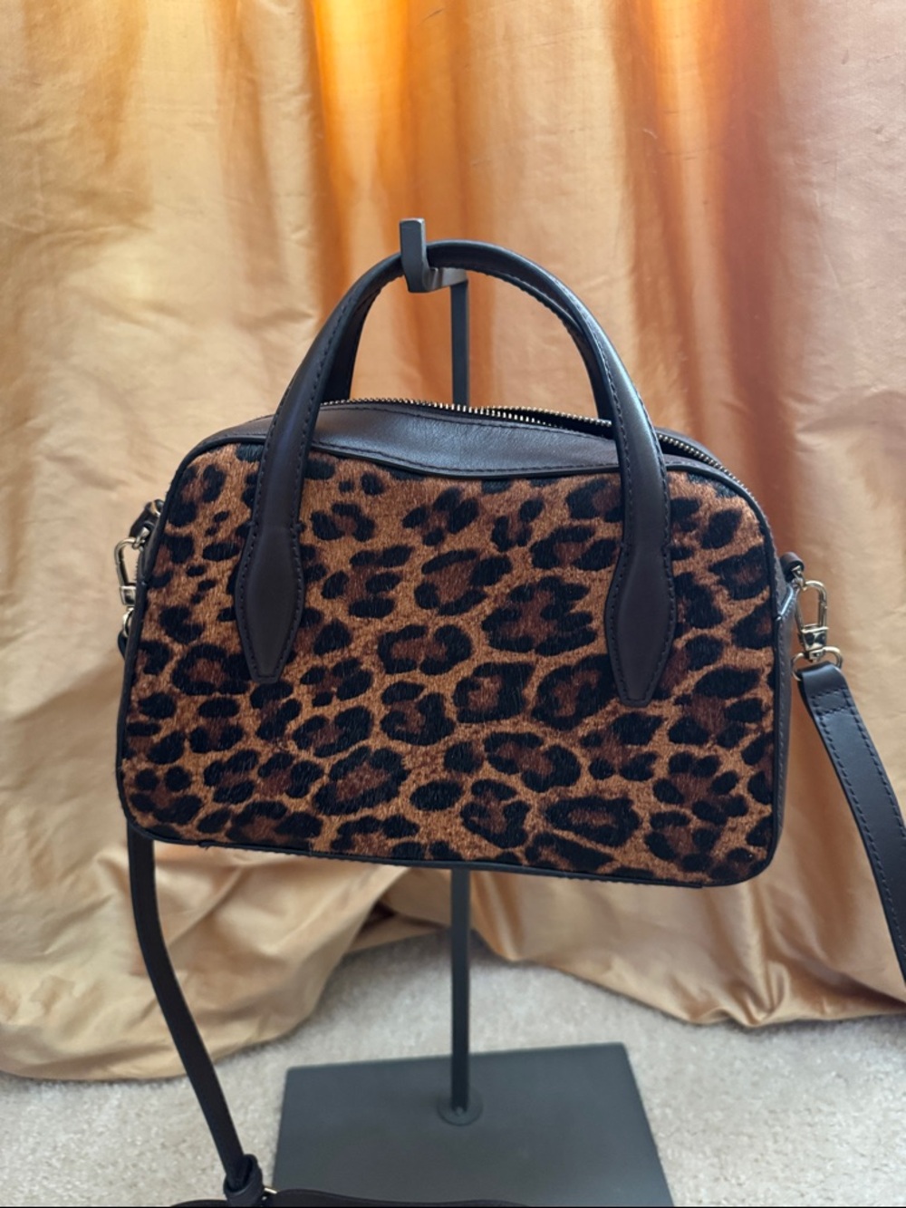Madewell Leopard Print Satchel in Brown and Black